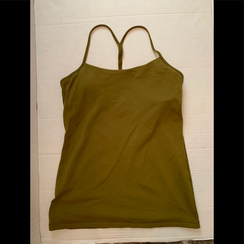 Lululemon Power Y tank top Olive Green size 10